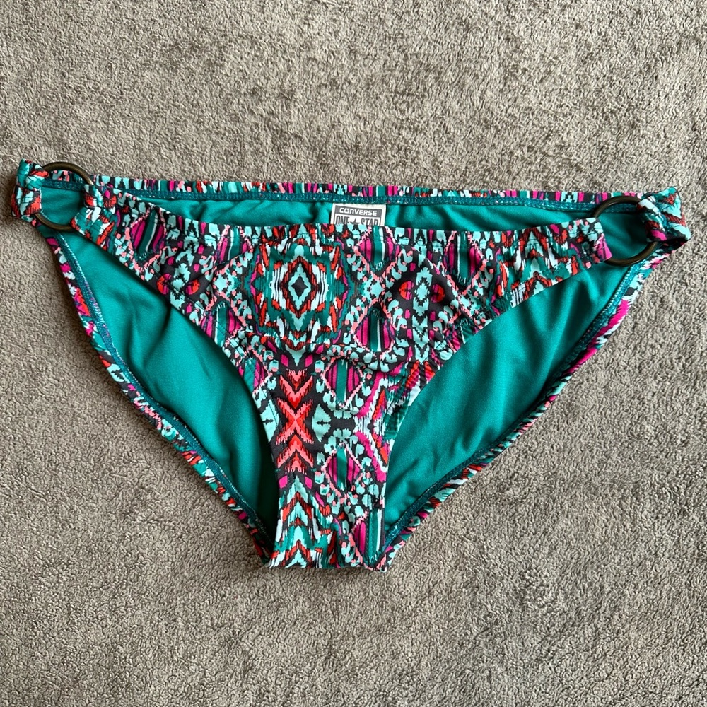 Converse One Star Bikini Bottom Teal Multi Print M